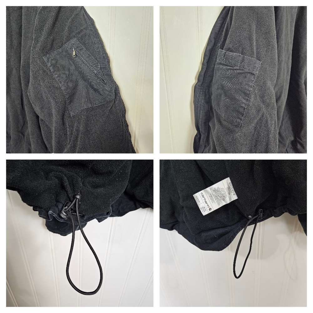 Carhartt Full Swing Fleece‑Lined Washed Black Workwear Jacket 2XL Tall Rugged - Picture 13 of 16
